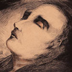 ガシェが描いた死の床のゴッホ　※「パブリックドメインの絵画（根拠→）」を使用　出典：ウィキペディア／ポール・ガシェ（平成28年10月28日更新版）→