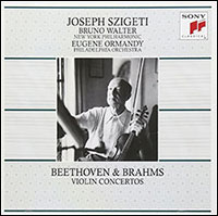 「ベートーヴェン&ブラームス:ヴァイオリン協奏曲」。ヴァイオリン：ヨーゼフ・シゲティ