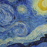 ゴッホ「星月夜（ほしづきよ） 」（明治22年）　※「パブリックドメインの絵画（根拠→）」を使用しました　 出典：ニューヨーク近代美術館公式サイト／星月夜→